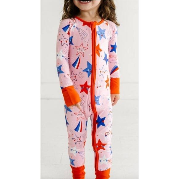 Little Sleepies Zippy Bamboo‎ Pajamas 4th Of July Stars 2T Stars and Stripes - Picture 1 of 6